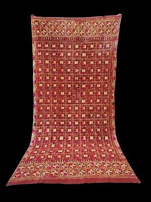 Phulkari Embroidered With Floss-Silk On Handwoven CottonFrom Punjab  • $500