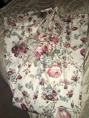 LAURA ASHLEY VICTORIA Hydrangea & Cabbage Roses W64x D54L Lined  1 Curtain ONLY • £39.99