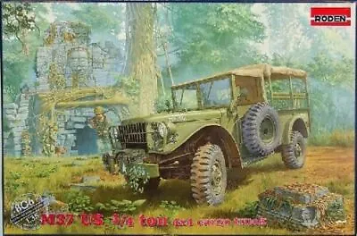 Roden 806 M37 US 3/4 TON 4X4 Cargo US Military Truck Car 1/35 Model Kit WWII • $38.23