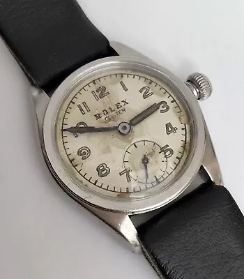 VINTAGE 1941  WW2 ROLEX OYSTER Ref 2574 MILITARY STYLE GENTS WATCH • $217.80