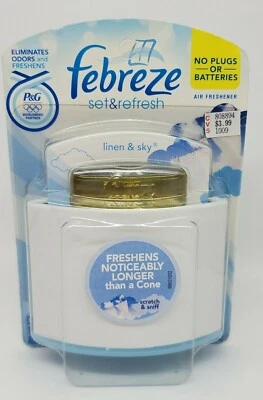 $14.75 • Buy Febreze Set & Refresh Linen & Sky Air Freshener NIP New Housing Unit & 1 Refill