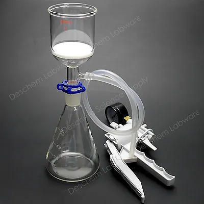 $68.99 • Buy 500ml,24/40,Suction Filtration Device,200ml Buchner Funnel,With Lab Vacuum Pump
