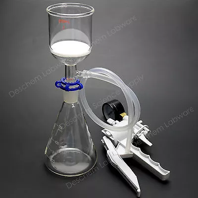 $68.99 • Buy 500ml,24/40,Suction Filtration Device,200ml Buchner Funnel,With Lab Vacuum Pump