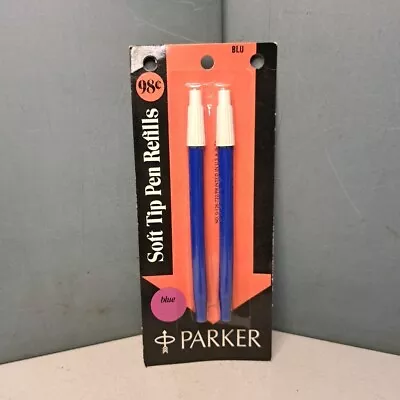 2 Pack Vintage PARKER Soft Tip Pen Refills Blue Ink - NOS Sealed HTF Rare - READ • $9.99