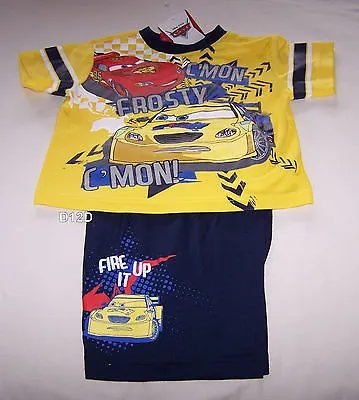 Disney Pixar Cars Frosty McQueen Boys Yellow Navy Printed Pyjama Set Size 5 New • $10.39