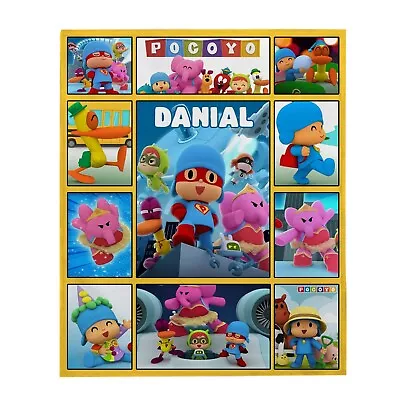 Pocoyo Personalized Fleece Blanket Pocoyo Birthday Party Gift Cartoon Blanket • $79.98