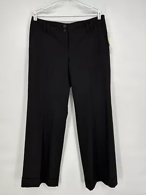 Michael Kors Dress Pants Womens 12 Black Millbrook Fit Low Rise Wide Leg NEW • $16