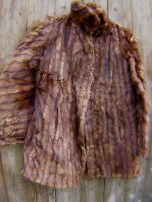 VTG. HUDSON BAY CO SEATTLE Brown Short Fur Coat/Jacket WEAR SEW OR CRAFT- MINK? • $35