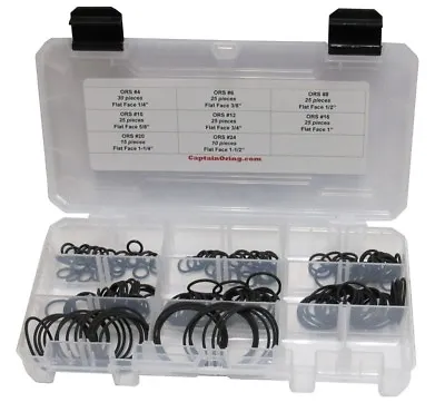 Captain O-Ring ORS/ORFS Flat Face Hydraulic Oring Seal Kit (180pc Viton 90) • $56.09