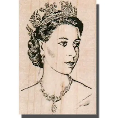 Queen In Crown RUBBER STAMP Royal Prince Princess King Queen Crown Face • $9.49