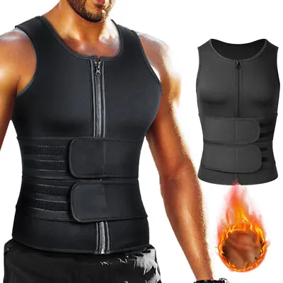 Men Slimming Body Shaper Gynecomastia Compress Tank Top Vest Sport Sauna Suit • $15.79