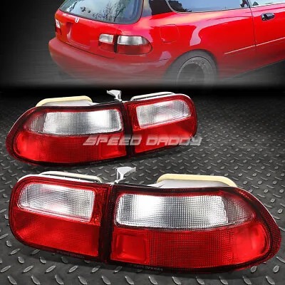 For 92-95 Honda Civic Hatchback Red Clear Lens Tail Light Brake Parking Lamps • $83.99