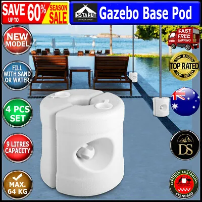 $44.04 • Buy NEW 4x White Plastic Gazebo Base Weight Pod, Can Be Filled With Water Or Sand AU