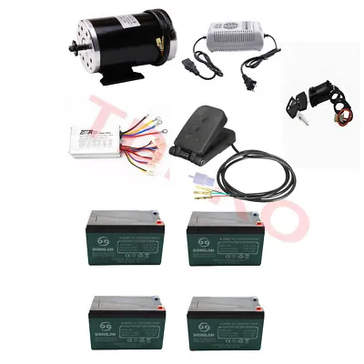 48V 1000W Brush Motor Kit Controller Battery Electric Go Kart E Bike ATV Scooter • $385.45