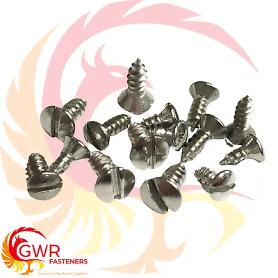 No.4 No.6 Slotted RAISED Countersunk Self Tapping Screws - A2 Stainless Tappers • £3.31