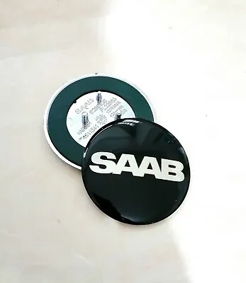 SAAB 2.5  68mm NEW NEVS Black Front Hood Emblem Badge Decal For SAAB 9-3 93 9-5 • $7.28