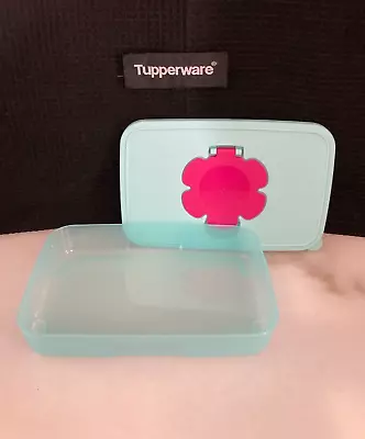 TUPPERWARE Slimline Baby Wipes Dispenser BLUE Tissue Box LIKE NEW • $17.95