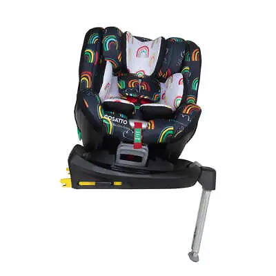 Cosatto RAC Come & Go Rotate ISize Car Seat - 0-4 Years ISOFIX  Disco Rainbow • £179.95