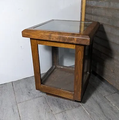 Vintage Wood & Glass Store Counter Display Case/Box Showcase Cabinet Vitrine • $247.50