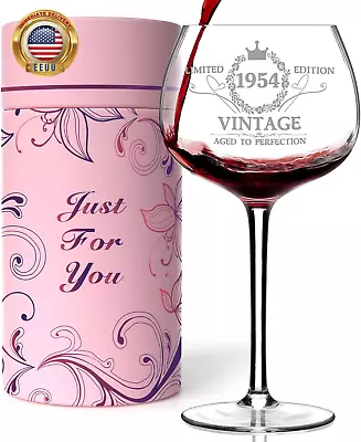 70TH Birthday Gifts For Women Vintage 1954 Engraved 50Th Wine Glass 70 Year Ol • $34.69