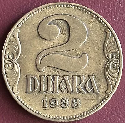 Yugoslavia - 2 Dinar Coin 1938 (GY55) • £1.99