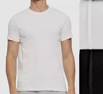 $29 Calvin Klein Undershirt Men's Black White Nb1430 Crew T-Shirt 2-Pack Size M • $9.98