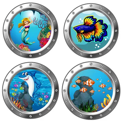 £3.99 • Buy 3D Sea Life Wall Stickers Undersea Animals Dolphin Turtle Decal Vinyl Bathroom