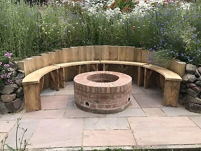 1 X 4ft Curved Garden Bench BBQ Fire Pit Social Circle Schools Scouts Meetings • £120
