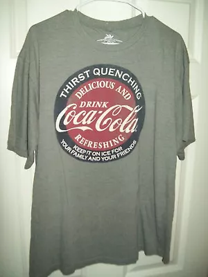 Coca Cola Logo Tee Mens Size X-large Logo T-shirt Vintage Logo Grey Coke Tee • $2.97