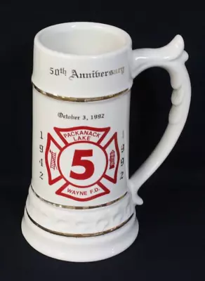 1992 50th Anniversary Packanack Lake Wayne F.D. NJ Fire Dept. Beer Stein Mug • $60