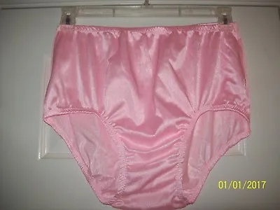 PINK NYLON TRICOT POCKET PANTIES * ENCASED ELASTIC * Briefs * MEN 28 - 40   L ** • $28.99