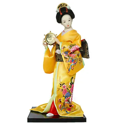 30cm 12  Japanese Brocade Kimono Kabuki Doll Geisha Figurine Statue Decor 3003 • $16.96