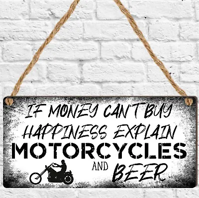 £4.99 • Buy Motorcycle Motorbike Funny Man Cave Beer Sign Garage Plaque Dad Grandad Gift