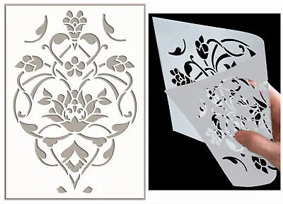 Damask Stencil French Flower Template Pattern Cardmaking Paint Wall Art FL149 • £4.99