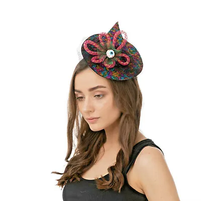 Rainbow Crazy Witches Hat Cute Witch Headband Spell Fancy Dress Halloween UK • £7.99