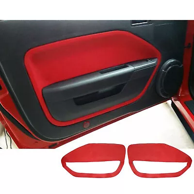 2pc RED Leather Door Panel Insert Cards Cover Trim Fit For Ford Mustang 2005-09 • $22.98