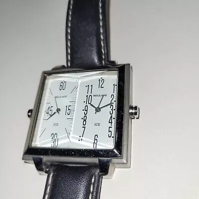 Millage Ice Dual Time Stainless Steel Unisex Large Watch Fedex • $159