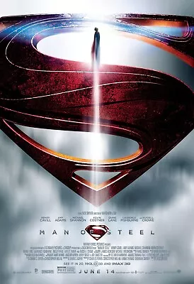 2013 Man Of Steel Movie Poster 11X17 Superman Clark Kent Henry Cavill Lois 🍿 • $12.83