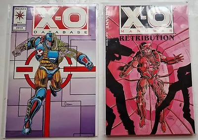 X-O Manowar Retribution + X-O Database TPB Valiant Comics 1993 1ST Printing • £6.95