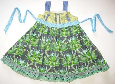Matilda Jane Platinum Art Fair KELP Gray Green Knot Top Dress Jumper 6 8 Tween • $29.99