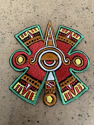 Aztec Iron On-Embroidered Patch ( Olin Nahui: Fourth Movement). Parche Azteca. • $13.99