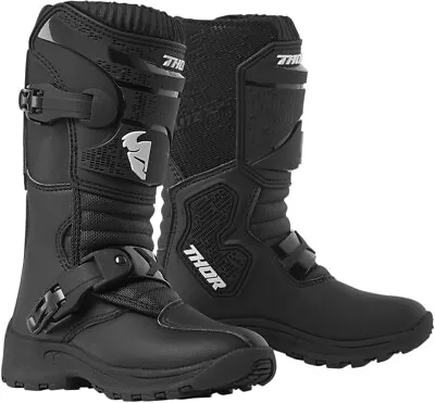 Blitz XP Mini Dirt Bike Boots - Black MX Sole Kids Size 13 Thor 3411-0541 • $109.95