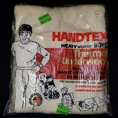 Vintage Handtex Boys Small Thermal Undershirt USA Long Sleeve Hantex Kalender • $30.35