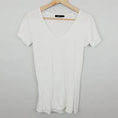 BASSIKE Womens Size XS Or 8 White Organic Cotton Short Sleeve Tee T-shirt Top • $75