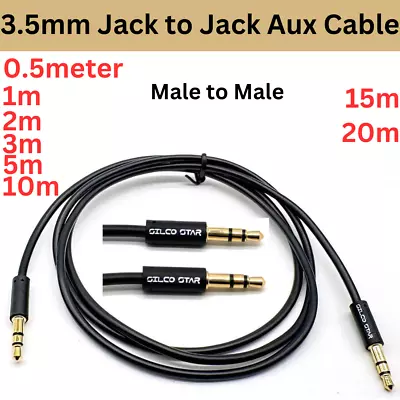 Headphone Aux Cable Audio Lead 3.5mm Jack To Jack Stereo Male To Male PC Car MP3 • £2.49