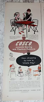 1956 Cosco Vintage Print Ad Children Furniture Highchair Rocker Table Chair Baby • £5.67