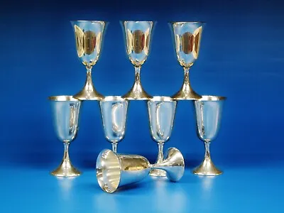 Set Of (8) Vintage Sterling Silver FISHER Wine Goblet Cups  No Monogram.6 3/4  H • $1458