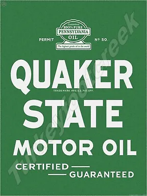 $14.99 • Buy Quaker State Motor Oil 9  X 12  Metal Sign