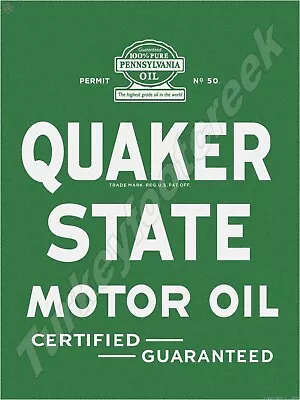 Quaker State Motor Oil 9  X 12  Metal Sign • $14.99