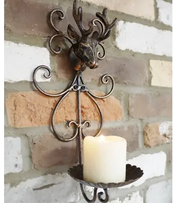 Stag Candle Holder Wall Mounted Bronze Coloured  • £17.90